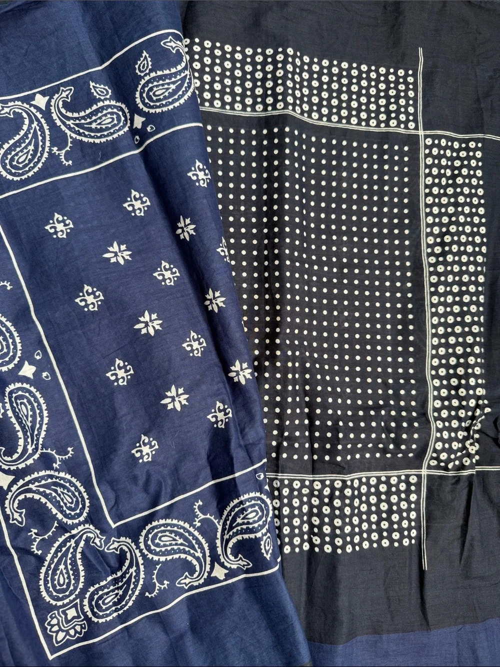 OVS Men Oversized Bandana Paisley Cotton Scarf Navy Blue NWT
